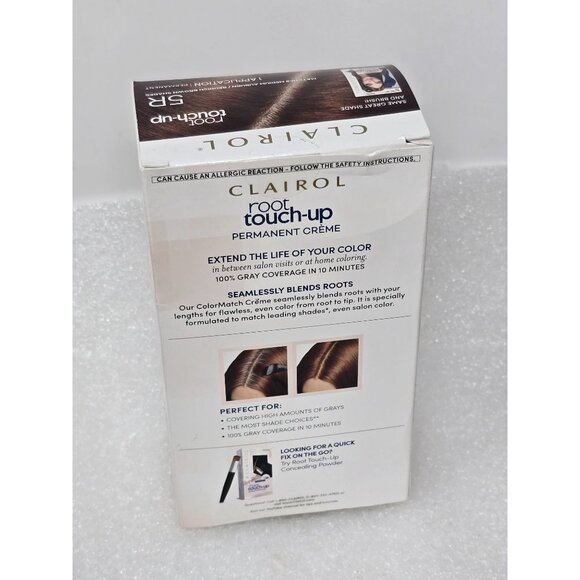 Clairol Root Touch-Up Permanent Creme 5R Medium Auburn/Reddish Brown 1 Applicati - Picture 2 of 4